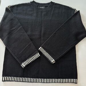 Black sweater | White Stitching | tunic style